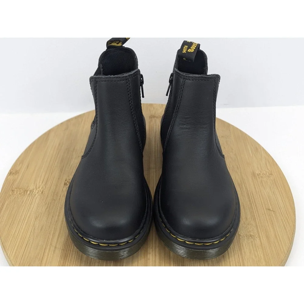 Dr Martens Chelsea Boots Kids Youth Boys Size 2 Black Leather Zipper 2976 School